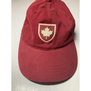Canada Red Maple Leaf Patch & Flag Red Cotton Baseball Hat Cap Adjustable